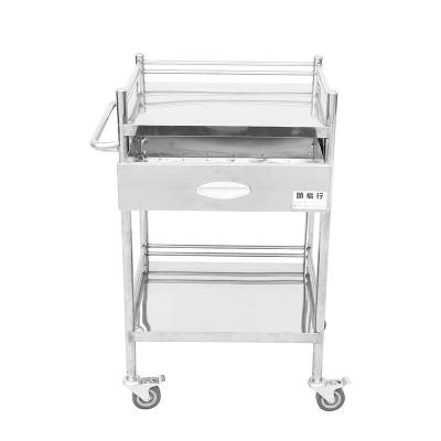 China Medical Hospital Stainless Steel Trolley Grey Surgical Care Ss Instrument Trolley for sale