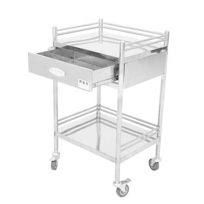 China Easy Cleaning Stainless Steel Instrument Trolley With Nursing Cart And Clinical Equipment for sale