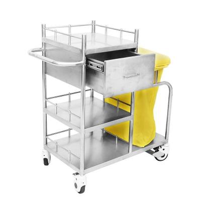 China 45*75*90cm First Aid Hospital Stainless Steel Trolley Multi Functional Metal Medical Trolley for sale