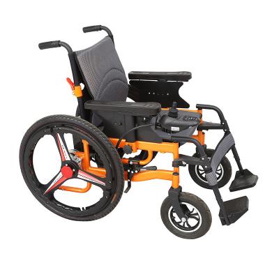 China China Good Quality Portable Foldable Power Chair Durable Battery Orange Frame Wheelchair Electric Wheelchair Sale for sale