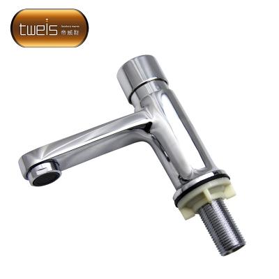 China Metered Faucets Push Handle Chrome Water Saving Time Delay Faucet for sale