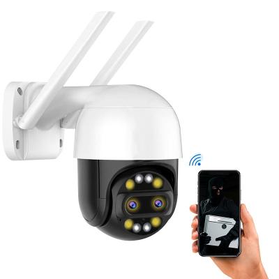 China Black iCsee APP P2P APP PTZ NIGHT VISION Dual Lens 1080P/4MP High Quality Dual Lens Waterproof Two Way Audio IP Camera for sale