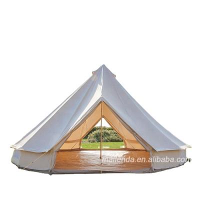 China Trine / V-Type Ground Nail 5-10 People Outing Picnic Bell Canvas Tent for sale