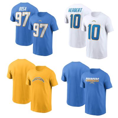 China Custom Justin Herbert nfl chargers los angeles tank top nfl football t-shirt nfl tank top antibacterial mens t-shirts for sale