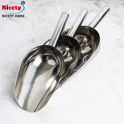 China Wholesale Stocked Pet Food Scoop Stainless Steel Measuring Mirror Polished Dog Food Spoon Shovel Pet Feeding Scoop for sale