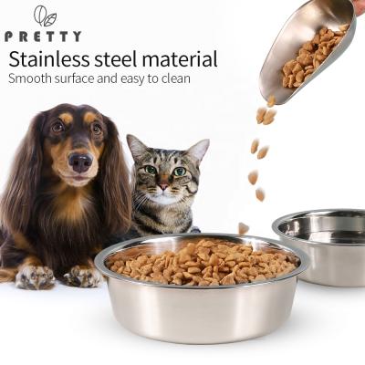 China Luxury Large Capacity Stainless Steel Dog Bowl Pet Dog Bowl Travel Viable Dog Bowl Personalized Dog Bowl with Non-Slip Silicone Bottom for sale