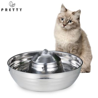 China Automatic Pet Water Dispenser Stainless Steel Cat Waterer Fountain Pets Smart Driver Automatic Drinking Water Fountain For Cat for sale