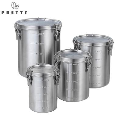 China Freshness Preservation Food Cans Sealed Jar Stainless Steel Dog Food Storage Buckets Cans Degradable Food Grade Airtight Dry Tank With Lid for sale