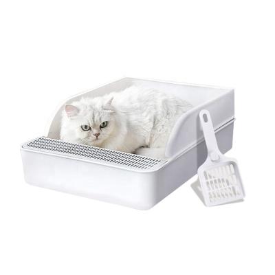 China Viable Partially Enclosed Trash Can for Cat Splash Resistance Deodorant Cat Toilet Training Toilet for Pet Indoor Cat for sale