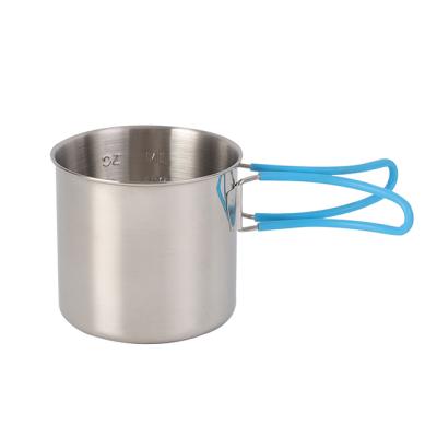 China Outdoor Camping Raising Stainless Steel Handle Traveling Folding Camper Cup Single for Outdoor Men Fisherman Golfers Campers Men Women and Kids for sale