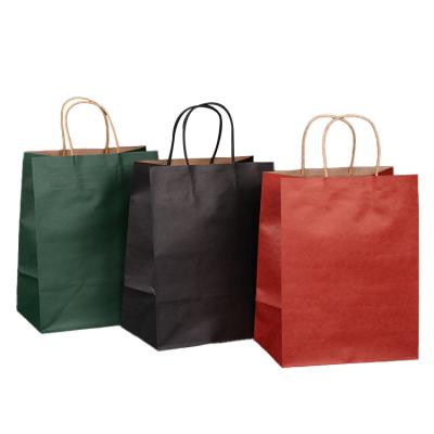 China Recycled Materials Biodegradable Hot Sale Custom Size Recycled Kraft Paper Bag With Handle Manufacturers Black Paper Bag for sale