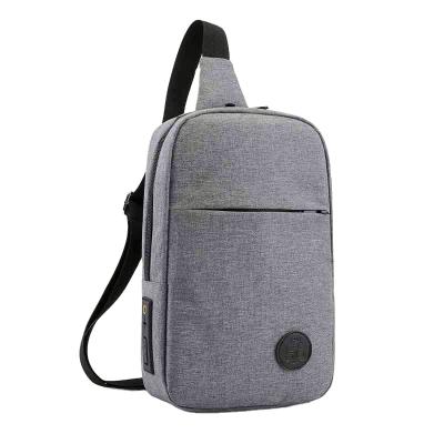 China High Quality Comfortable/Lightweight Long Usb Shoulder Bag Men Messenger Gray Stripe Filling Bags for sale