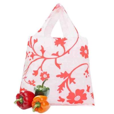 China Customized Foldable Super Portable Large Capacity Handled Full Polyester Shopping Bag Eco Friendly Printed Tote Bag for sale