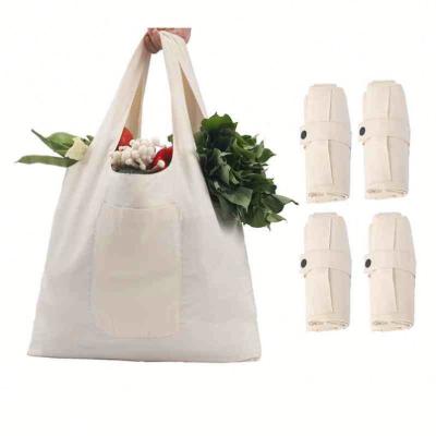 China Cotton Canvas Custom Logo Organic Cotton Canvas Supermarket Grocery Fold Tote Shopping Bag for sale