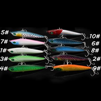 China Free Samples 10cm 18g Isca de pesca ABS Freshwater Hard Plastic Fish Lures Baitcasting Pencil Bionic Sinking Lure for sale