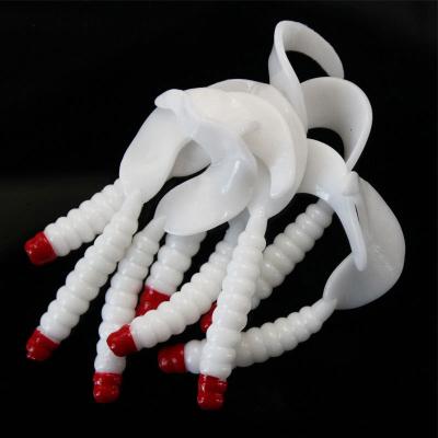 China China Fishing Lure New Arrival 3.5cm 5.5cm PVC Artificial Worm Tail 7cm Plastic Curved Soft Silicone Bait for sale