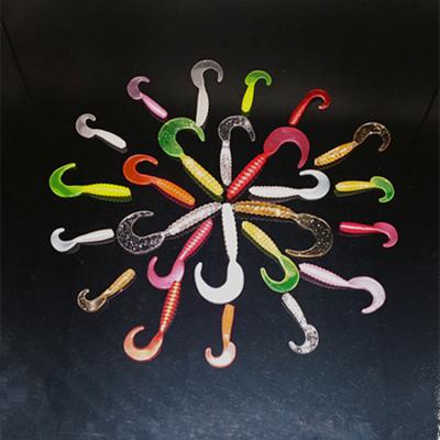 China Factory Wholesale 3.5cm 5.5cm PVC Fishing Worm Silicone 7cm Artificial Fishing Lure Lure Soft Worm Bait From China for sale