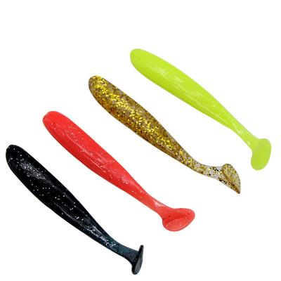 China PVC Free Sample New Soft Fishing Lure 10pcs 9cm Paddle 4.2g Artificial Silicone Soft Tail Baits For Carp Fishing Wobbler Swimbait for sale