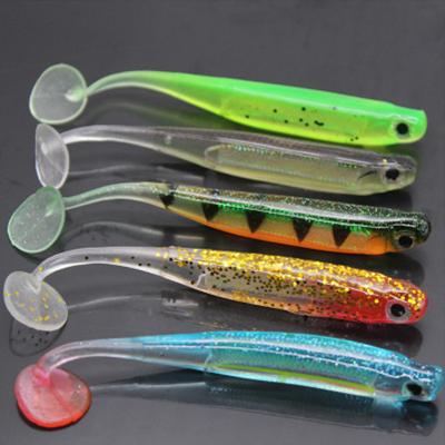 China Hot Selling 9cm/5g 7cm/2gMulticolour PVC 3+7 Fishing Lure Cut Tail Soft Fishing Lure PVC Foil Embedded Bait for sale