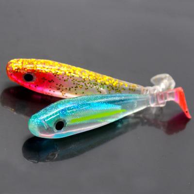 China Freshwater Duck Webbed Tail Soft Bait Aluminum Bass Warped Mouth With Aluminum Rainbow Fish Sea PVC 6cm/9cm/Bait for sale