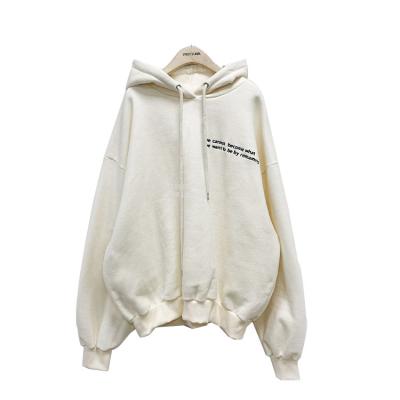 China 2021 new korean women's source wholesale hooded loose embroidery sleeve breathable hoodie women long for sale