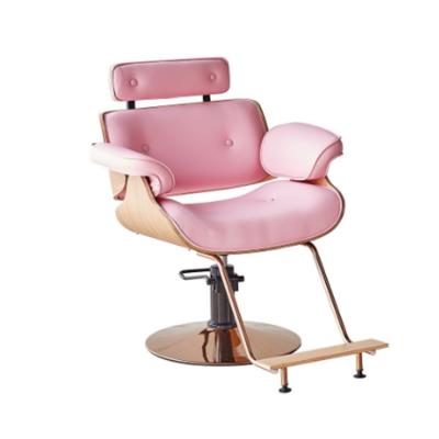 China Styling Barber Salon OEM Rose Leather Hydraulic Styling Chair Hairdresser Furniture For Barber Shop for sale