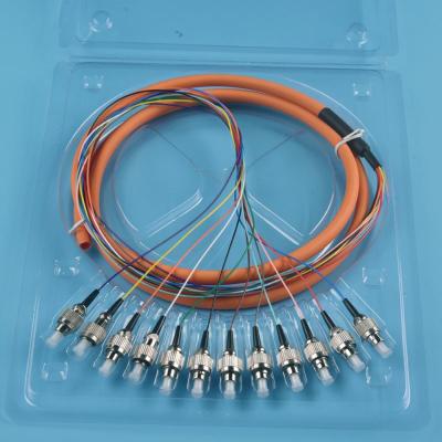 China FTTH Fiber Optic Pigtail Connector Multimode Fiber 12 Core Pigtail for sale