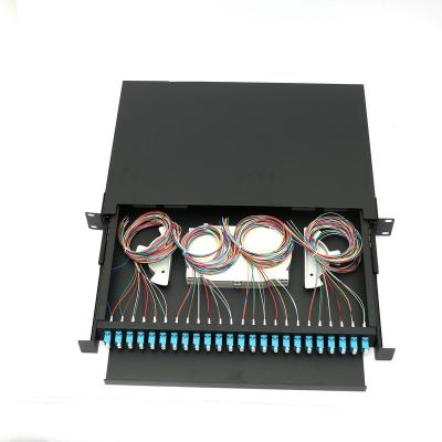 China FTTH Ftth 1u Fiber Termination Box Rack Mount Pull-Out Patch Panel for sale