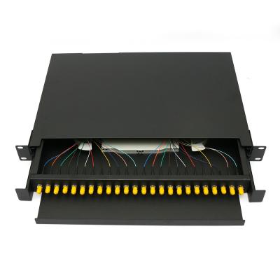 China FTTH Fiber Termination Box 24 Fiber Optic Cable Termination Pull Out Box for sale