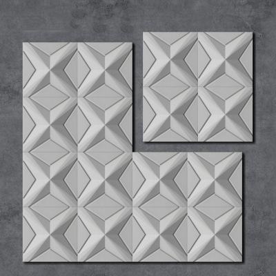 China Long Lifespan Diamond Silicone Wall Molds Concrete Brick Molds Living Room Background Tile Molds for sale