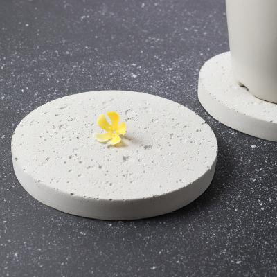 China Easy Release Silicone Lunar Surface Coaster Molds For DIY Concrete Cement Round Tray Molds for sale