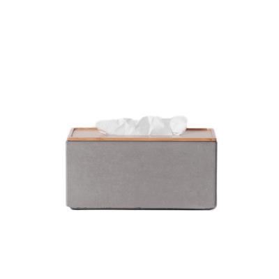 China Long Service Life Concrete Box Molds Silicone Napkin Holder Molds , Cement Office Home Furniture Molds Tissue Box for sale