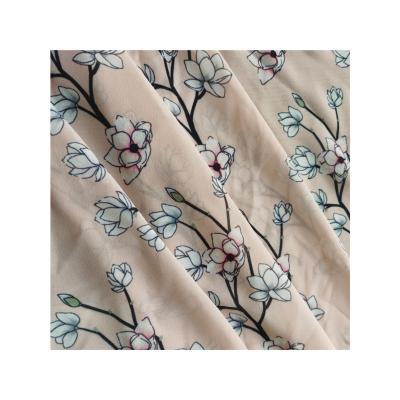 China Anti-static Digital Printing Floral Printed Polyester Silk Satin Chiffon Custom Fabric For Umbrella ,Curtain for sale