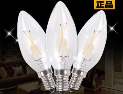 China 2W Edison C35 LED Filament Candle Light E14 base 100LM/W Sapphire filament for sale