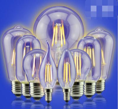 China 6W Edison A60 glass global LED Filament Bulb Candle C35Light E27 A60 cover Sapphire filame for sale