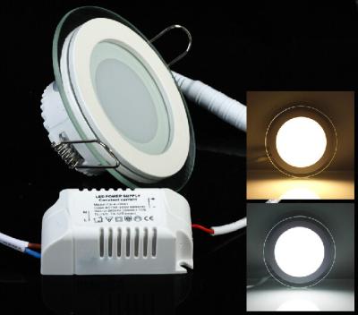 China 6W DIY design Flat led lighting glass and aluminum fixture of panel light 100mm for sale