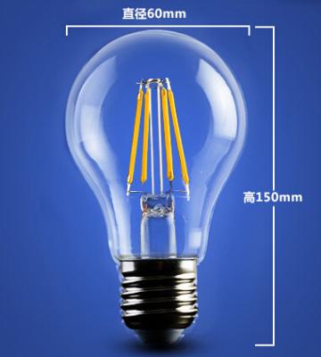 China RGB 4W 6W 8W A60 E27 Edison COG lamp LED Filament Bulb Light replace traditional bulbs for sale