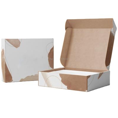 China Recyclable Custom Printed Corrugated Cardboard Shipping Clothes Packaging Paper Cardboard Boxes For Gifts for sale