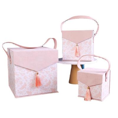 China Recyclable Packaging Box For Magnetic Jewelry Gift Boxes Cardboard Paper Box Pink Custom Logo for sale