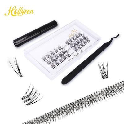 China 0.03mm Extra Good Tape Self Apply 3D Groups Individual Curl DIY Lash Extension Kit Natural Volume Lash Extension Supplies Fluffy Wick C for sale