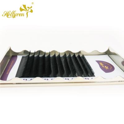 China Synthetic Fiber/PBT PBT Eyelash Extensions Matte Black Ellipse Flat Eyelash Korean Extensions for sale