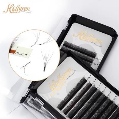 China Easy Fan Creating Hollyren W Shape Eyelash Extensions Y V W C/D Mega Volume Yy Eyelash Extensions 0.07 Loop 3D Clover Auto Fans for sale