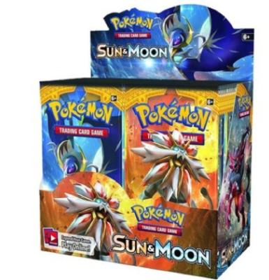 China Good Quality Pokemon Trading Cards Booster Box 324/360 pcs/SUN And Moon Box Plastic Cheap Playing Card Pokemon GX EX Cards for sale