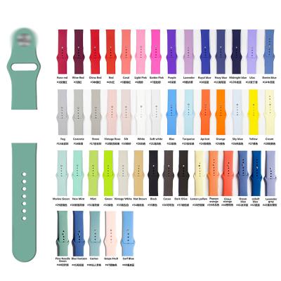 China For apple watch 6/5/4/3/2/1 38/40 42/44 mm watch band silicone strap strap best for apple watch series 6 T500 W26 IWO 8 9 10 11 12 13 18 19 for sale