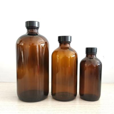 China Personal Care 250ml/500ml Amber Boston Brown Medicine Glass Bottle Pharmaceutical Amber Reagent Bottle With Cap Glass Plastic Bottles for sale