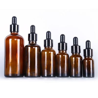 China Personal Care 5ml 15ml 30ml Dropper Bottle Amber Glass Dropper Bottles Spray Bottle With Kid Resistant Caps Packaging For Essential Oil for sale