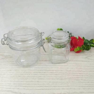 China Wholesale Empty Food Glass Food Preservation Jars With Clip Lids for sale