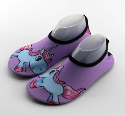 China Breathable Girls Unicorn Water Shoes For Kids Cute Purple Lightweight Cartoon Summer for sale