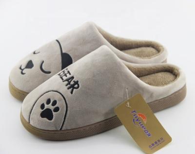 China Factory Hot Selling Fashion Trend Fashion Trend Indoor Washable Bear Cute Cardboard Men's Quiet Shoes Soft Warm for sale