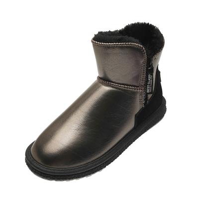 China Waterproof Glossy PU Leather Luxury Winter Snow Boots for sale